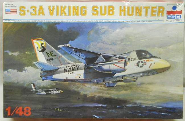 ESCI 1/48 S-3A Viking Sub Hunter - VS-29 USS Ranger, 4051 plastic model kit